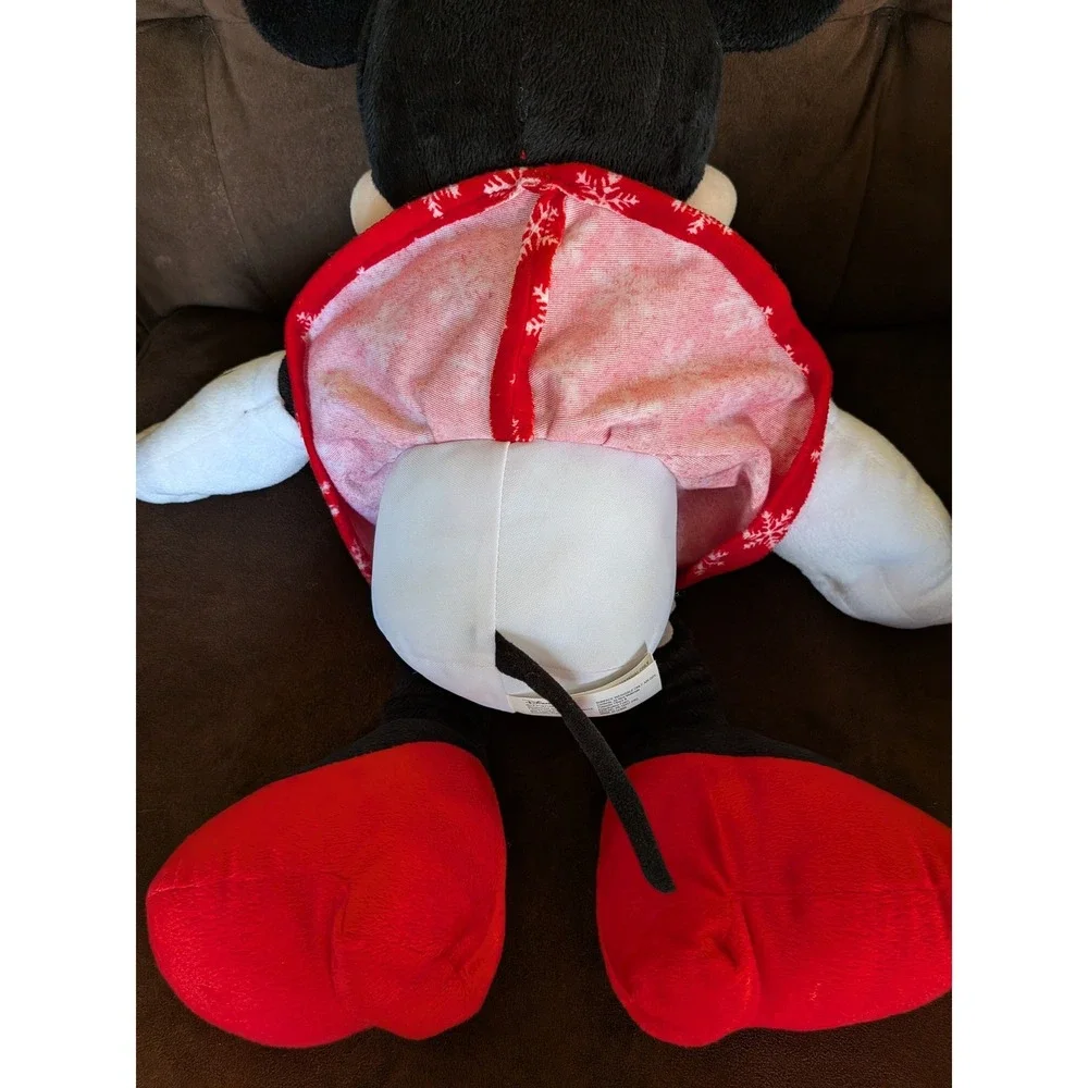 Disney Minnie‎ Mouse Holiday Plush Snowflake Red Dress Christmas Stuffed Animal